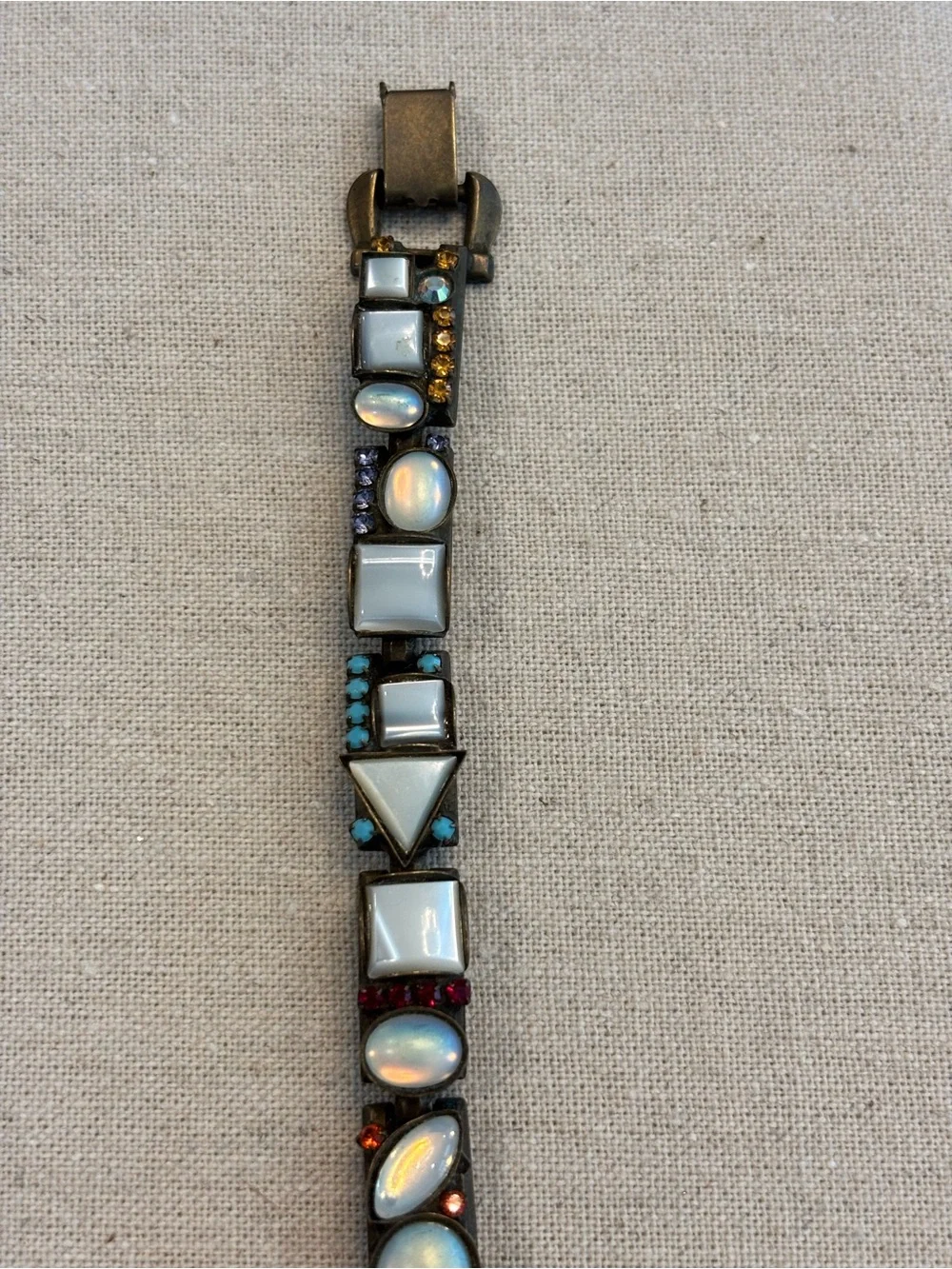 Multicolor Mother-of-Pearl and Iridescent Stone Bracelet